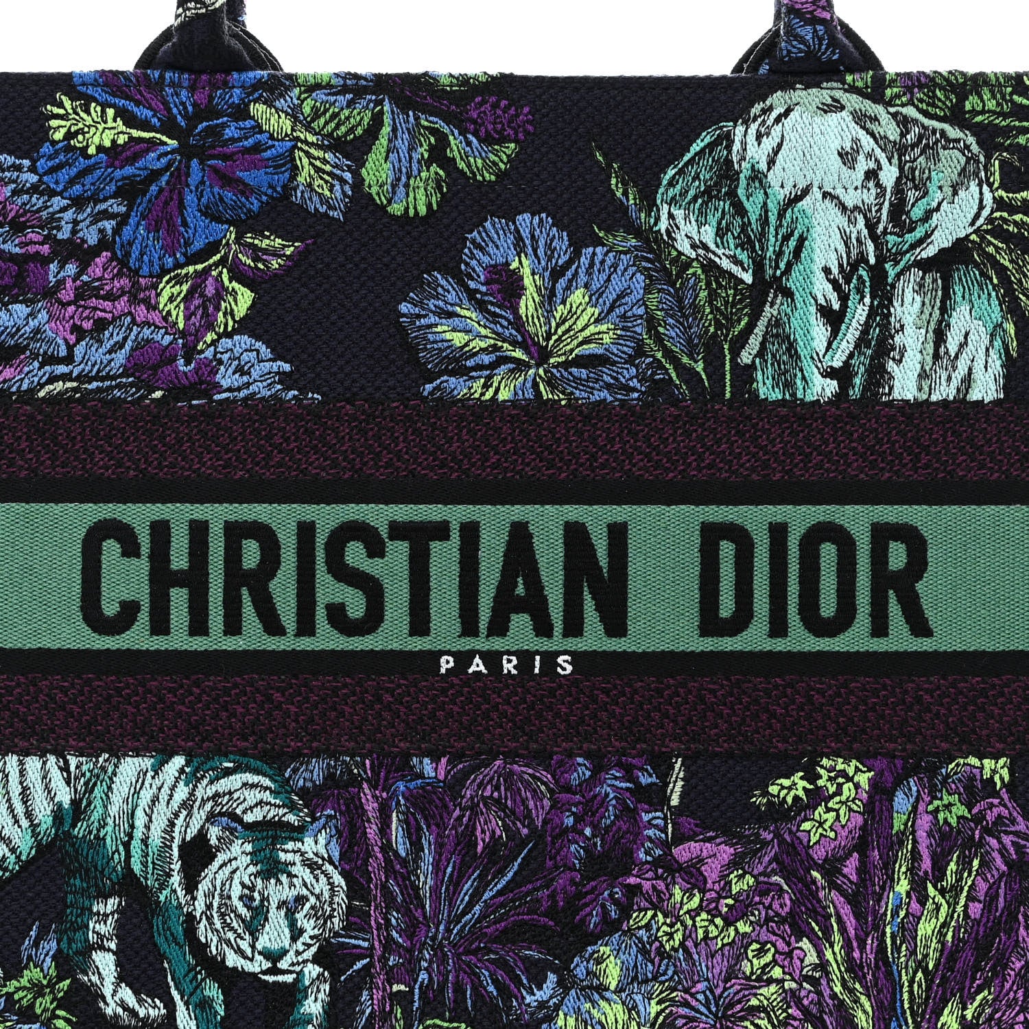 Christian Dior Canvas Embroidered Medium Toile de Jouy Voyage Book Tote Blue Multicolor 8 of 10