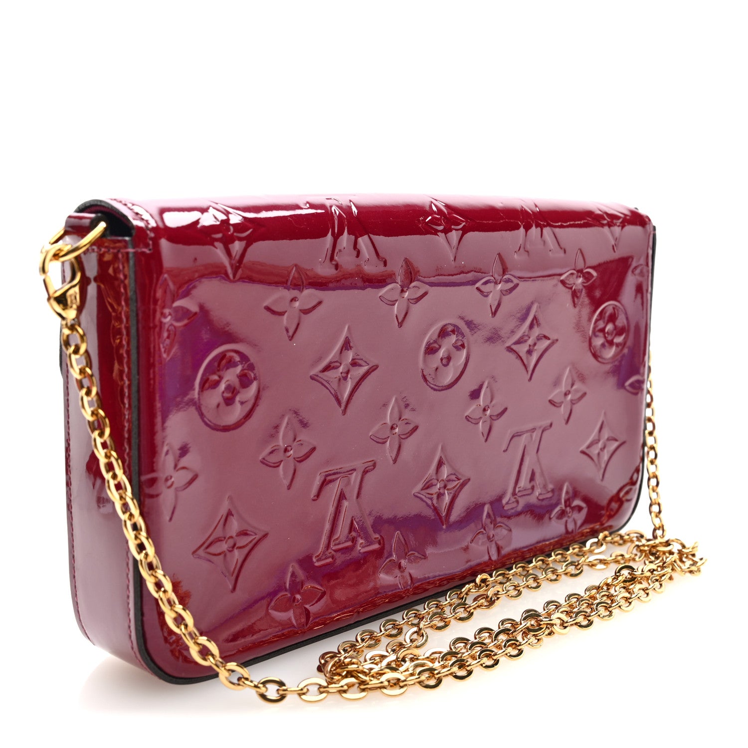 Louis Vuitton Vernis Felicie Chain Wallet Magenta 6 of 19
