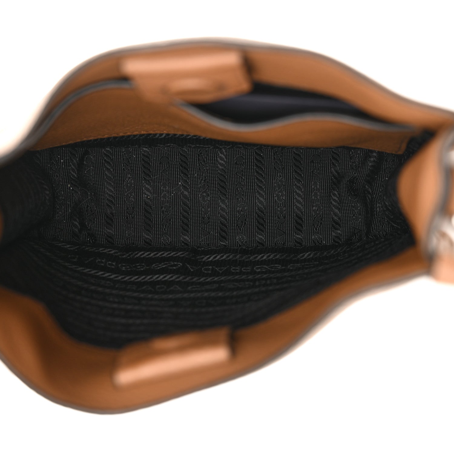 Prada Vitello Daino Soft Mini Hobo Messenger Bag Caramel 5 of 11