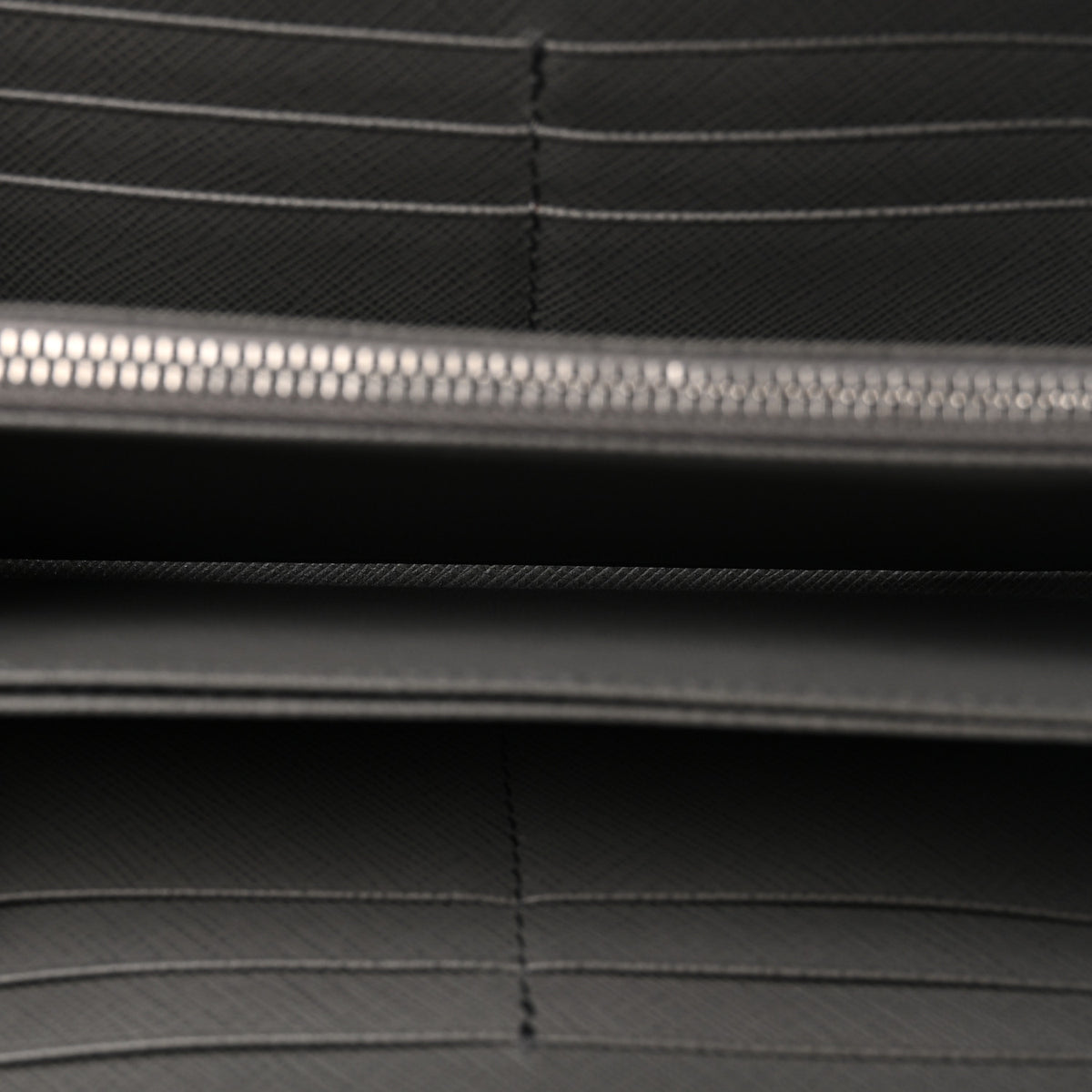 Saffiano Metal Zip Around Wallet Grey