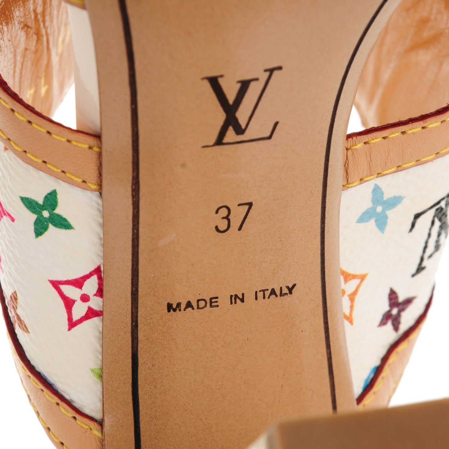Monogram Multicolor Sandals 38 White