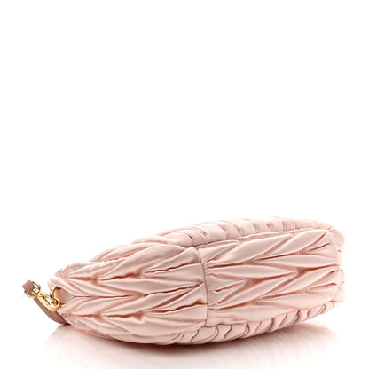 Miu Miu Satin Matelasse Mini Wander Hobo Alabaster Pink 4 of 11