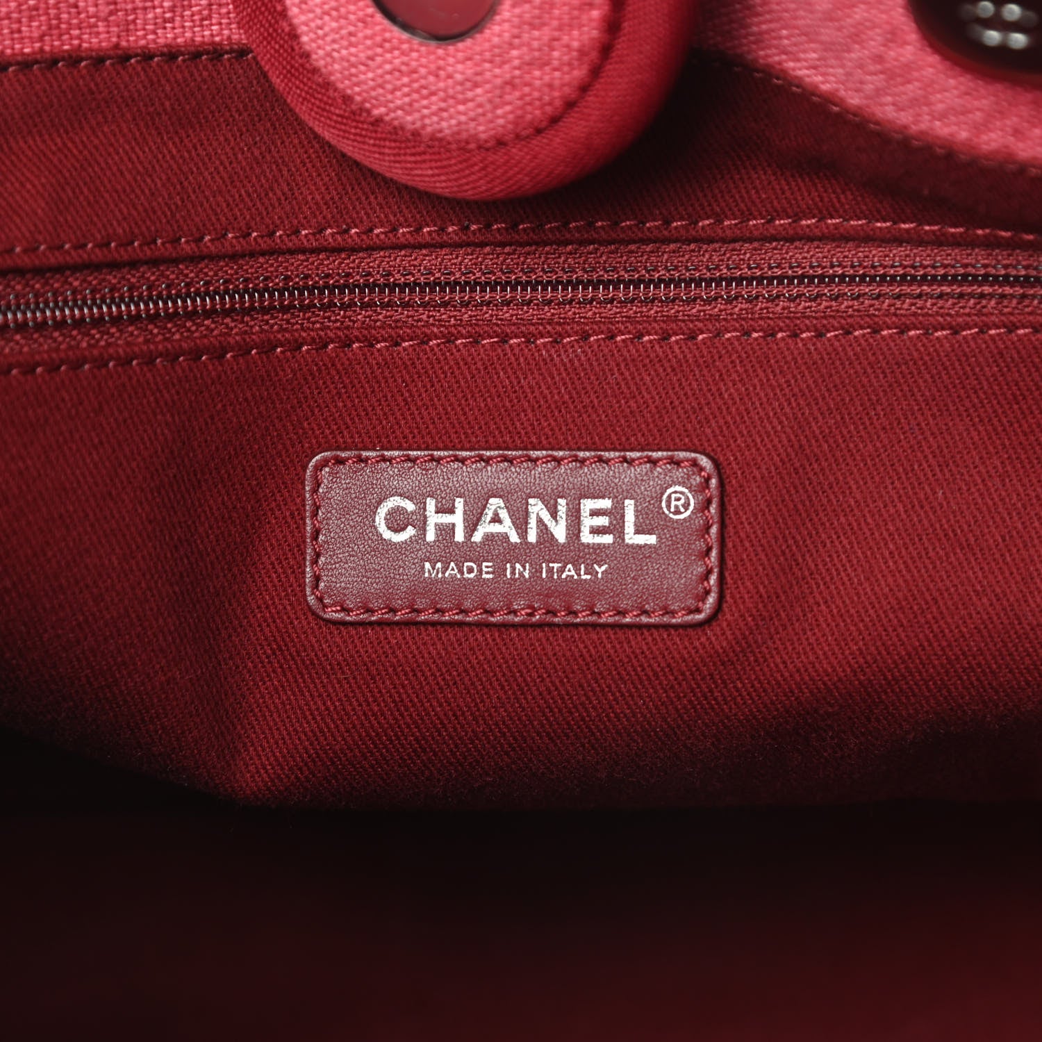 Chanel Canvas Small Deauville Tote Red 6 of 14