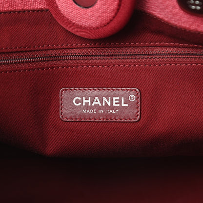 Chanel Canvas Small Deauville Tote Red 6 of 14