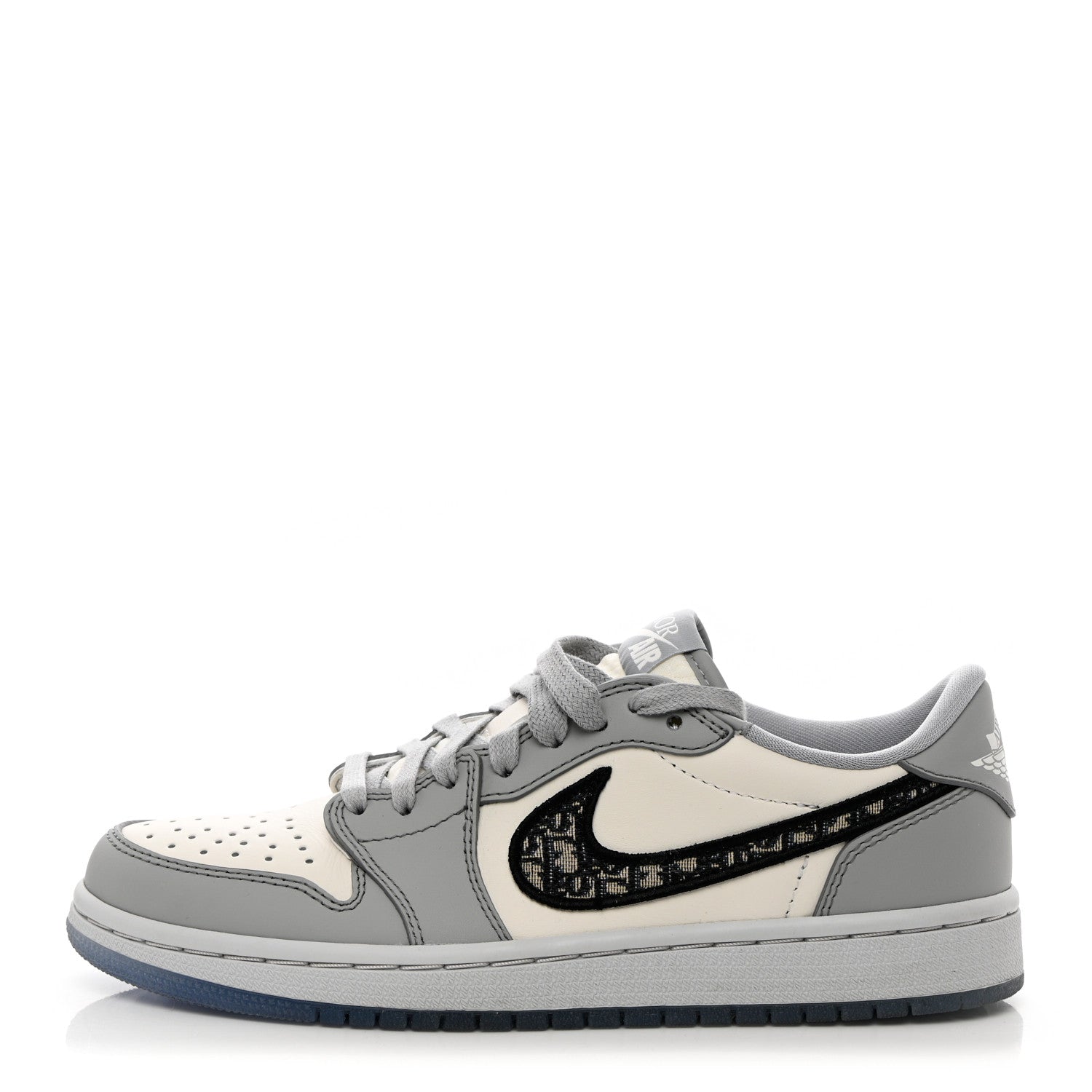Christian Dior X NIKE AIR JORDAN Calfskin Mens Oblique Low Sneakers 38.5 Grey White 1 of 13