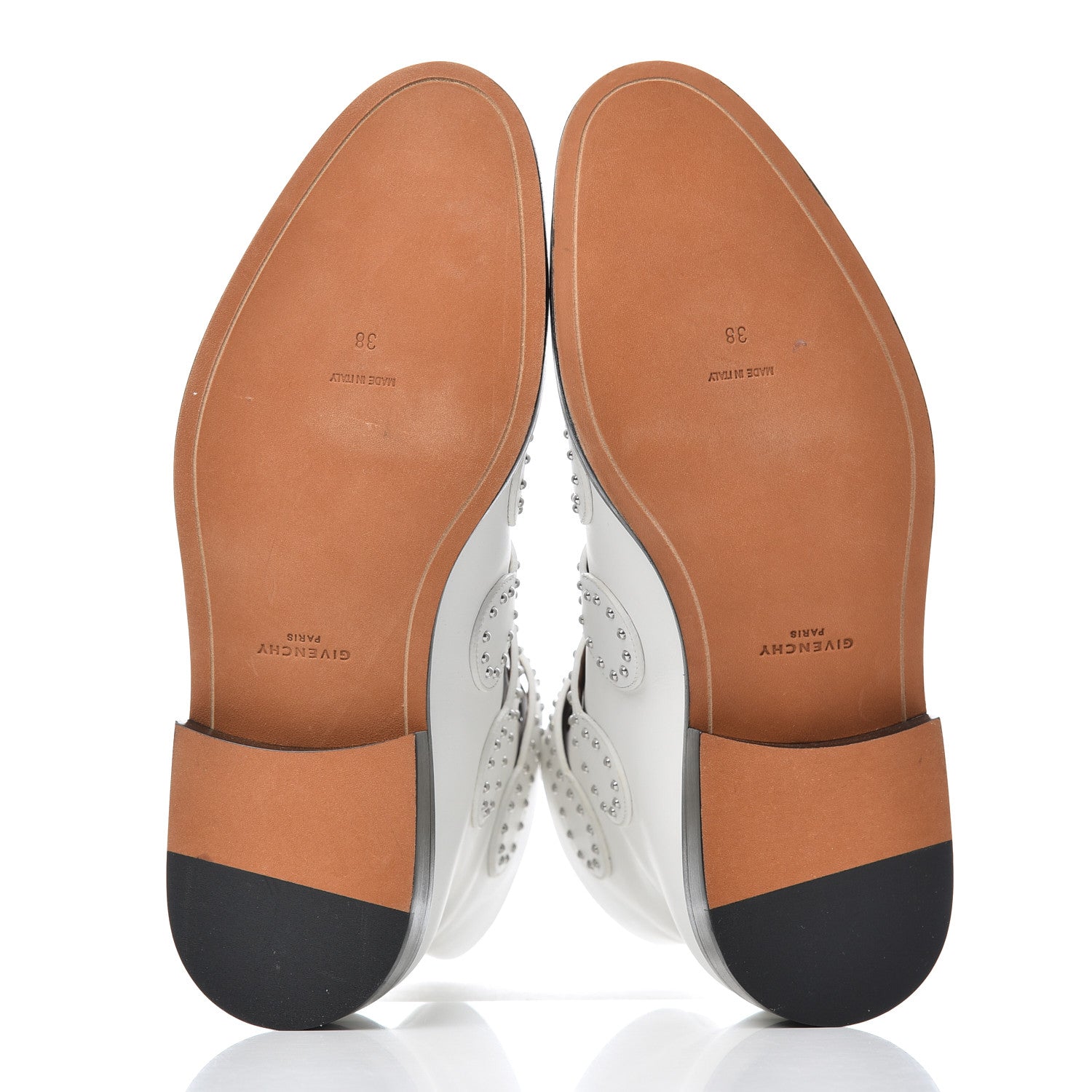 Givenchy Calfskin Studded Prue Buckle Booties 38 White 5 of 11