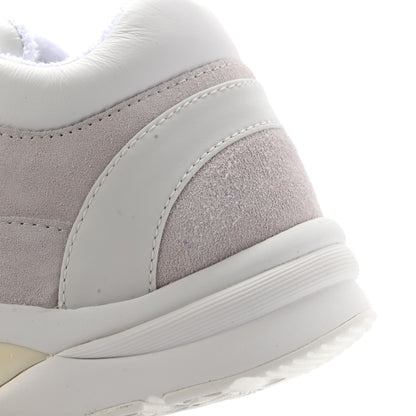 Chanel Suede Calfskin Fabric CC Sneakers 41 White Grey 11 of 14