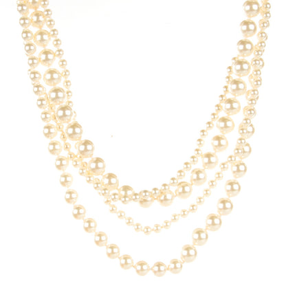 Chanel Crystal Graduated Pearl Multi Strand CC Necklace Gold 1 of 6