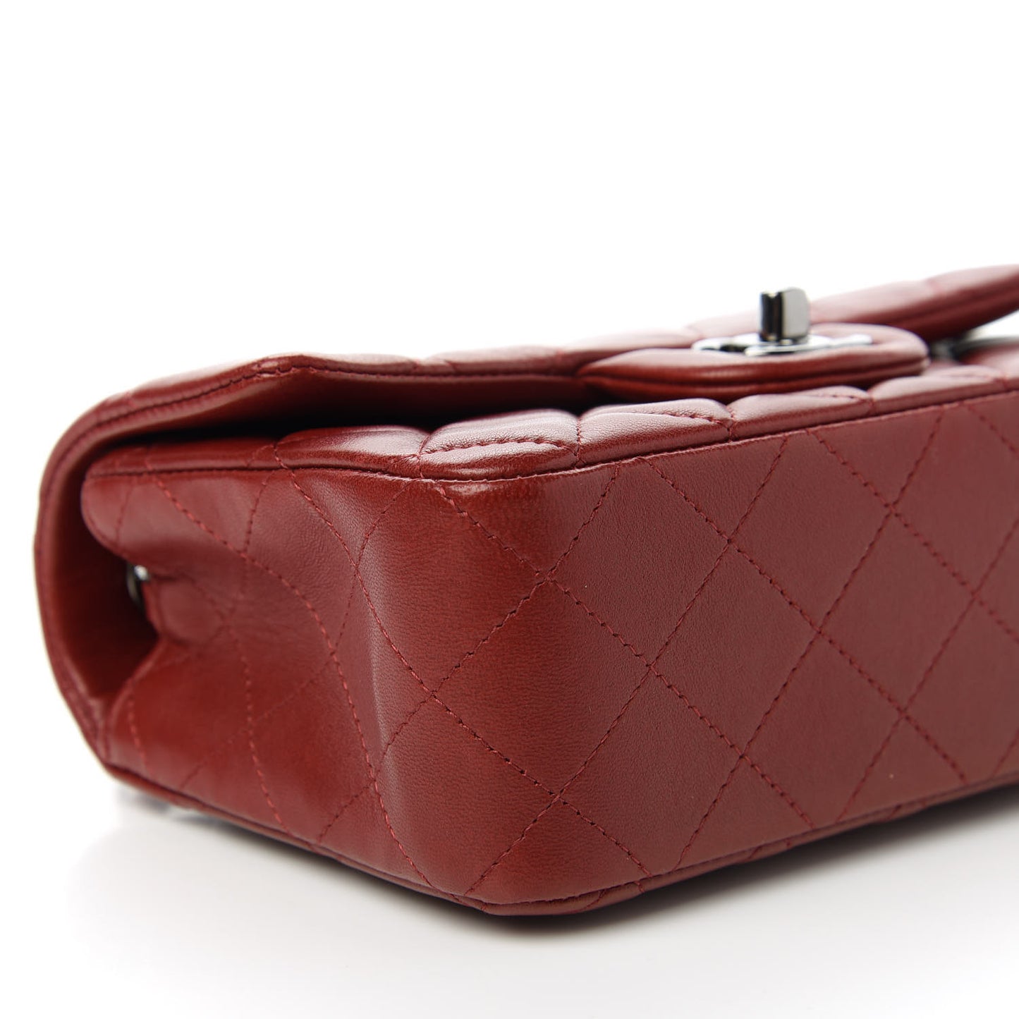 Lambskin Quilted Mini Rectangular Flap Red