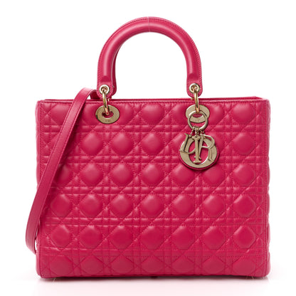 Christian Dior Lambskin Cannage Large Lady Dior Pink 1 of 13