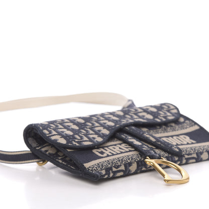 Christian Dior Oblique Slim Saddle Pouch Blue 8 of 10