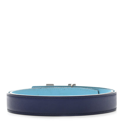 Hermes Swift Epsom 24mm Mini Martelee Constance Belt 80 Bleu Saphir Bleu Atoll 2 of 7