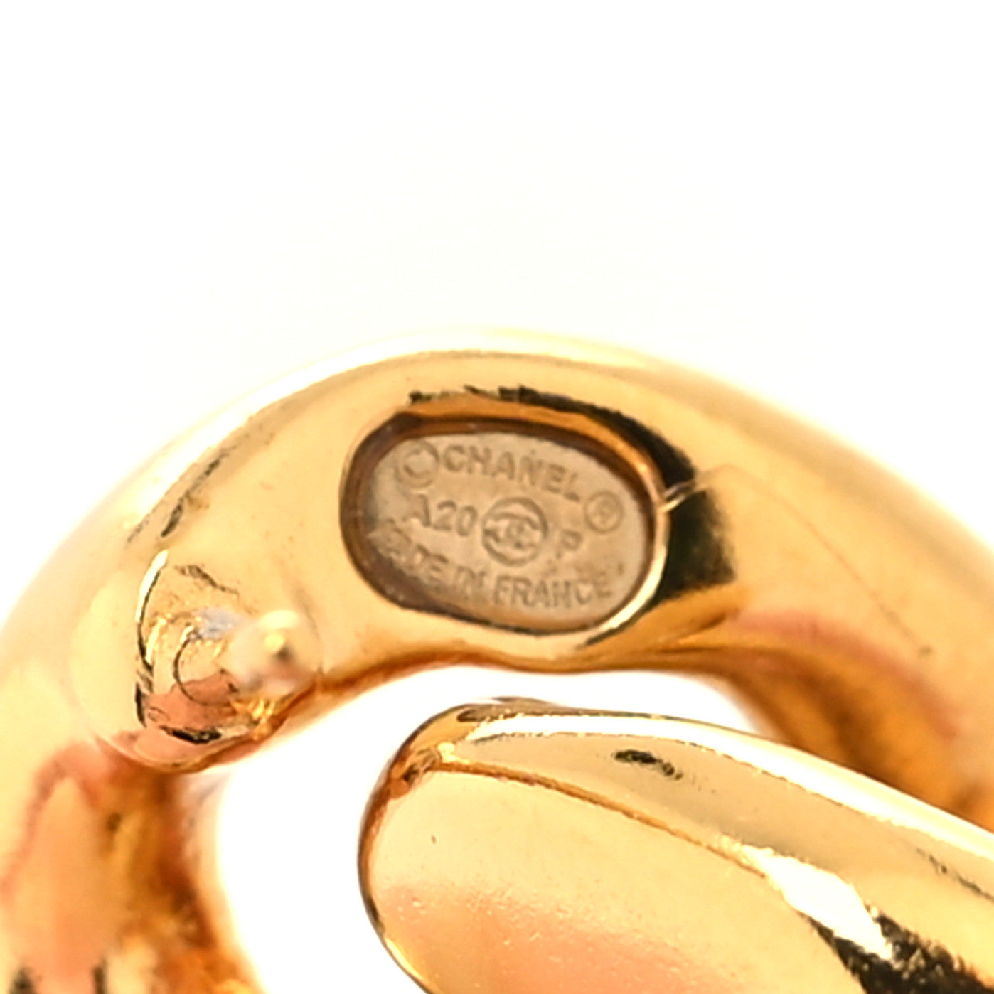 Metal CC Pick Drop Earrings Gold