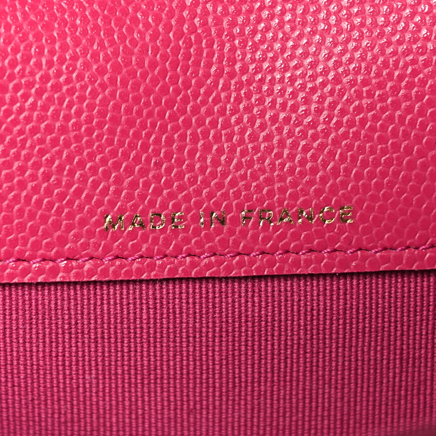 Caviar Quilted Flap Card Holder Wallet Dark Pink