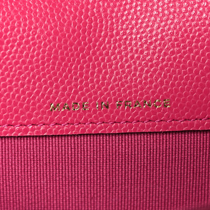 Chanel Caviar Quilted Flap Card Holder Wallet Dark Pink 6 of 7