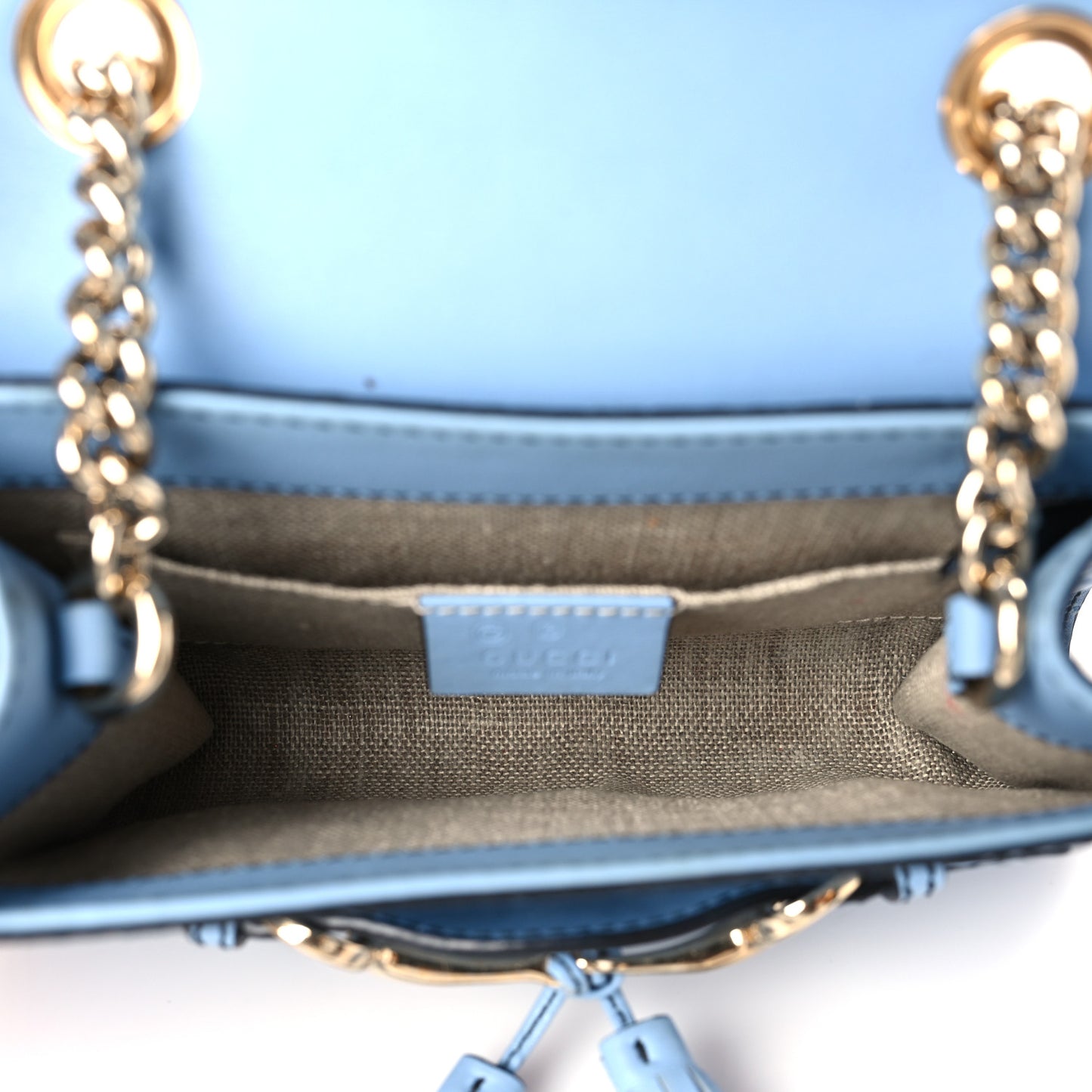 Soft Microguccissima Mini Emily Chain Shoulder Bag Mineral Blue