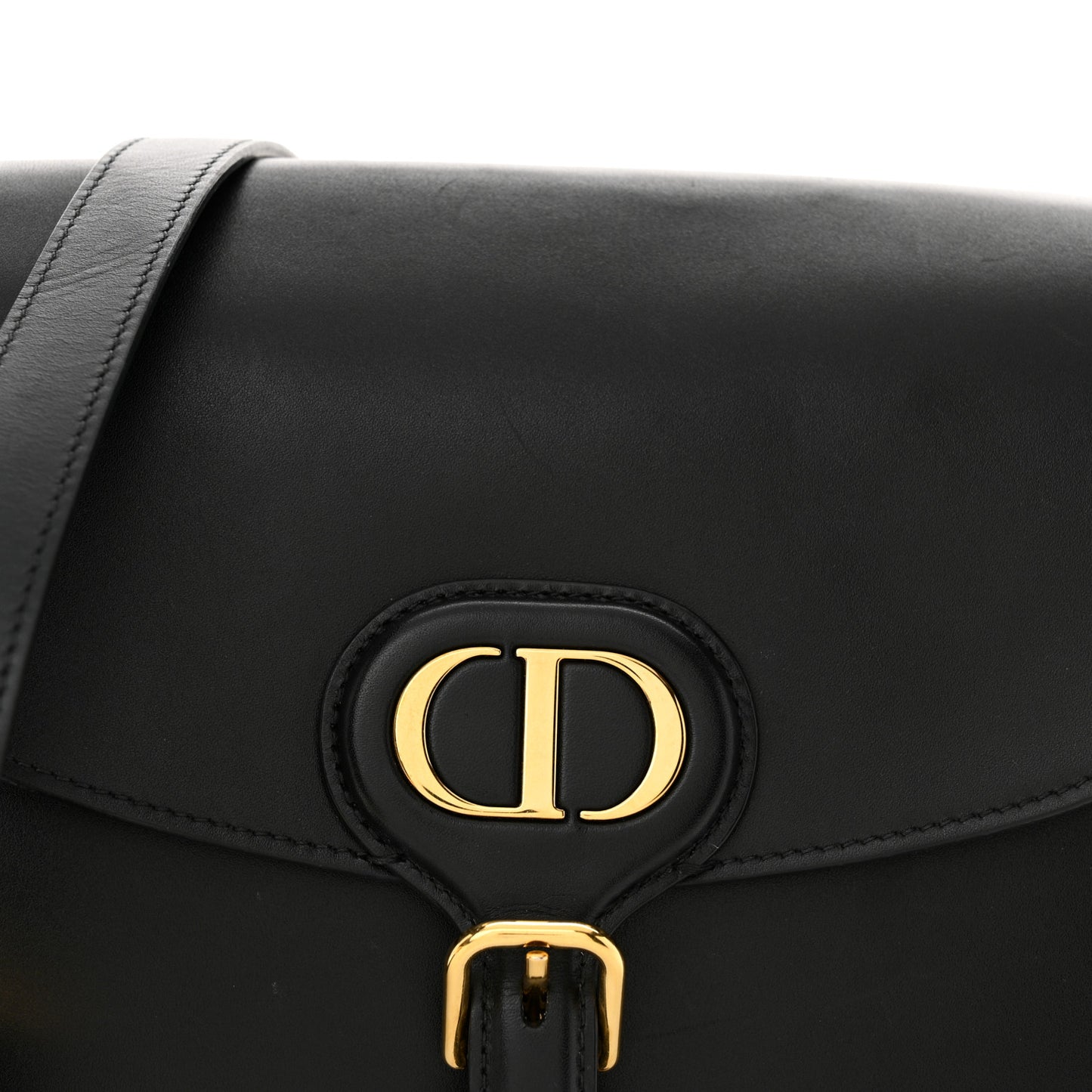 Box Calfskin Medium Bobby Flap Black