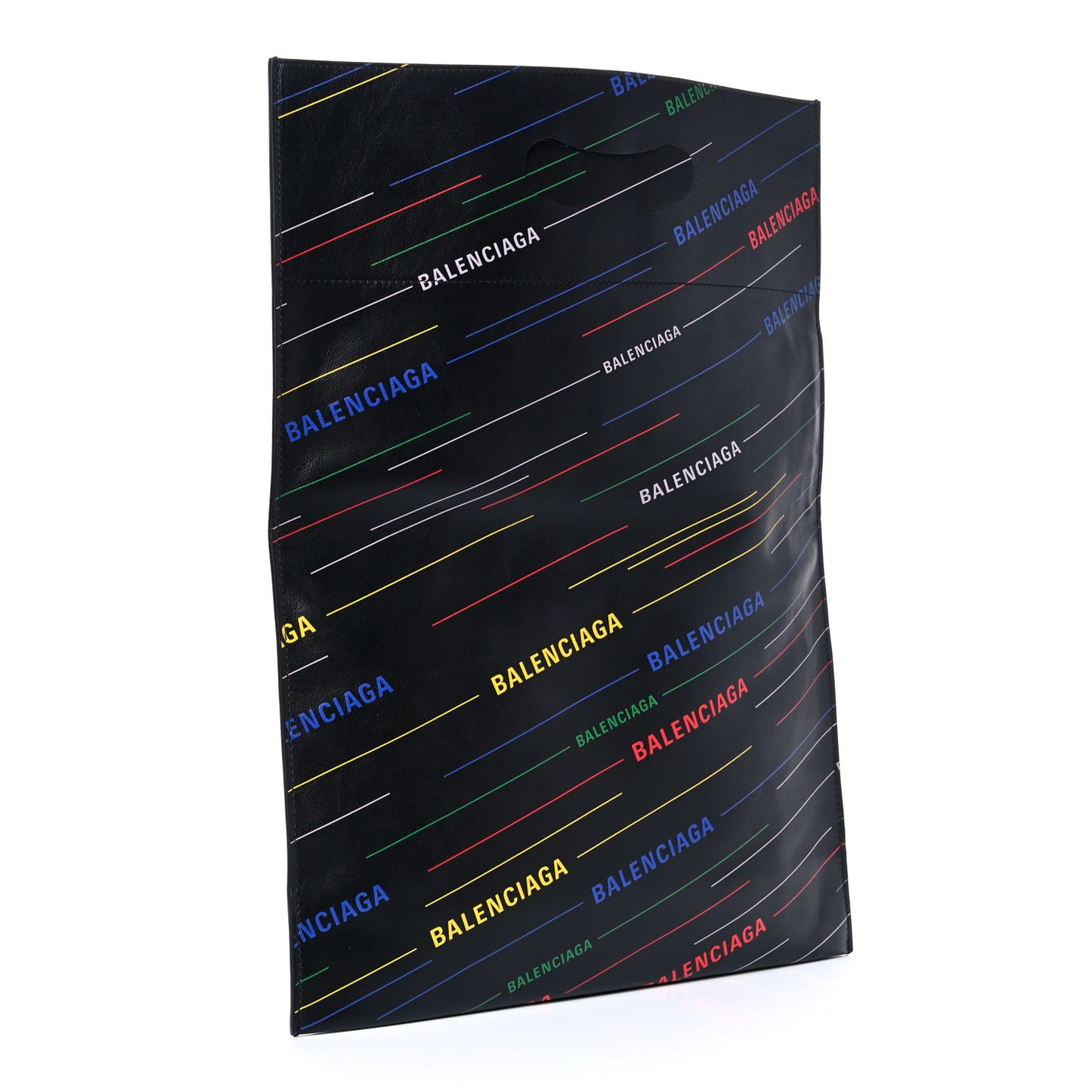 Calfskin Allover Logo Clutch Black Multicolor
