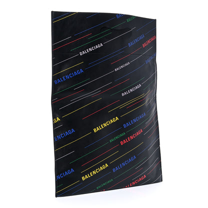 Balenciaga Calfskin Allover Logo Clutch Black Multicolor 4 of 9