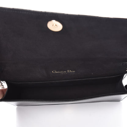 Christian Dior Crinkled Patent Cannage Lady Dior Clutch Black 7 of 10