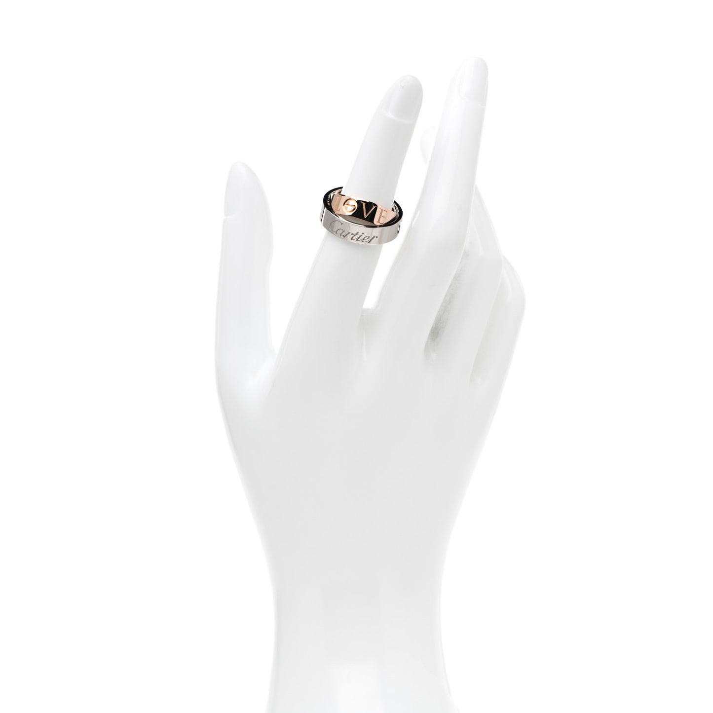 18K White Pink Gold 5.5mm Astro LOVE Ring 53 6.25
