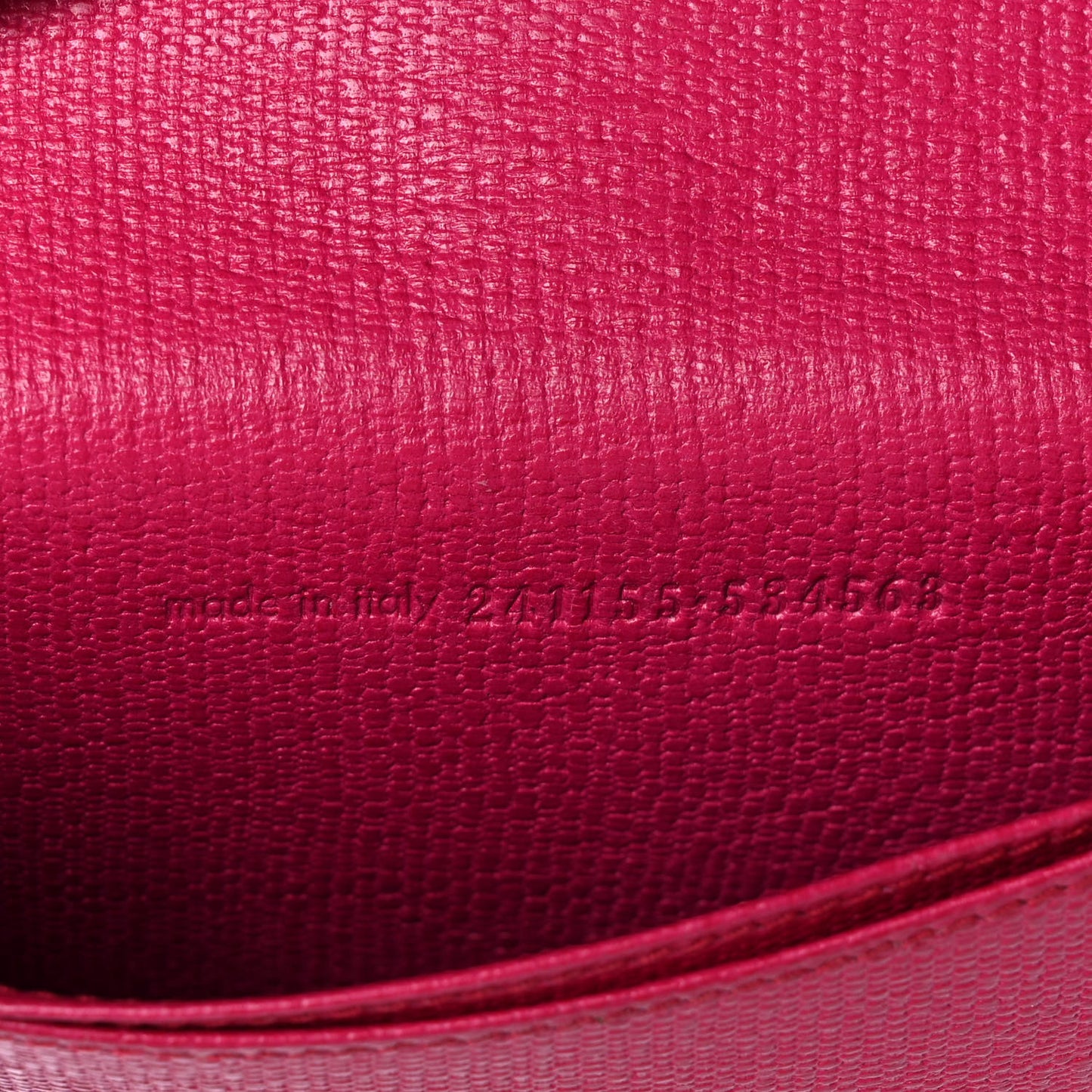 Textured Calfskin Y Card Holder Fuchsia