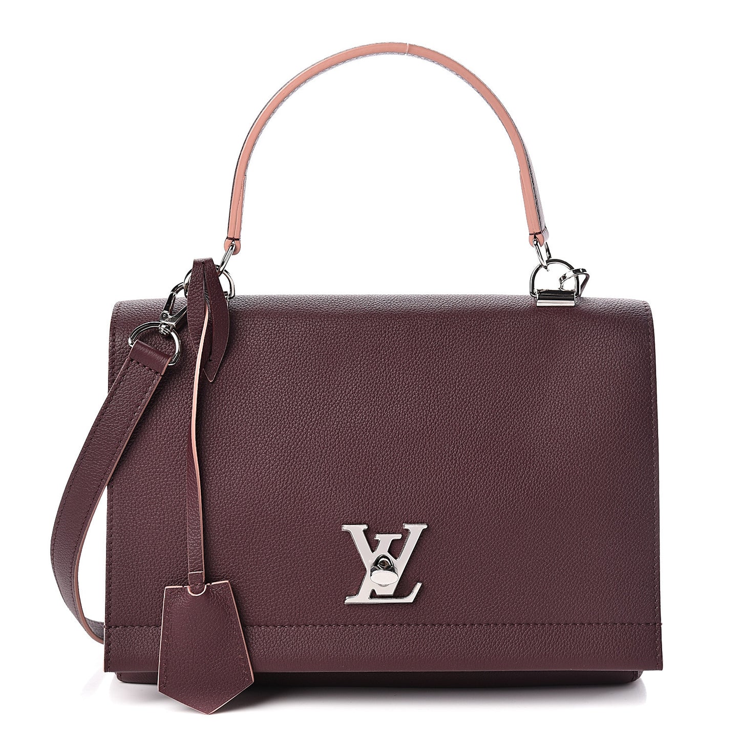 Soft Calfskin Lockme II Top Handle Prune