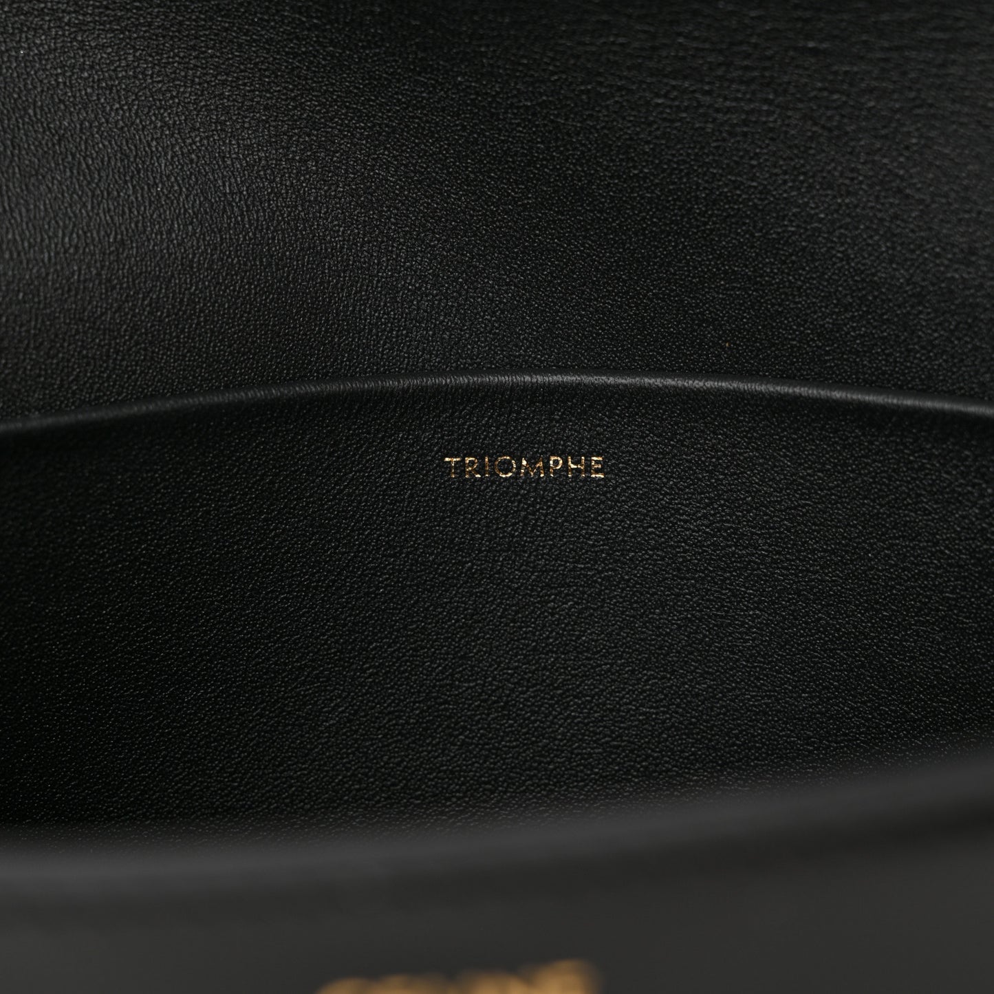 Shiny Calfskin Triomphe Shoulder Bag Black