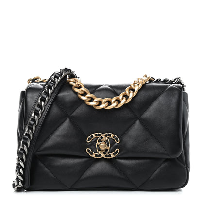 Chanel Lambskin Quilted Medium Chanel 19 Flap Black 1 of 9