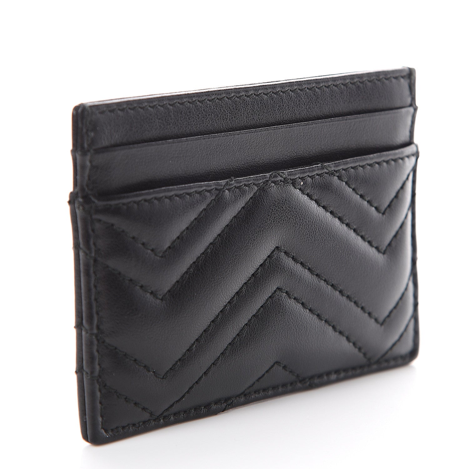 Gucci Calfskin Matelasse GG Marmont Card Holder Black 2 of 5