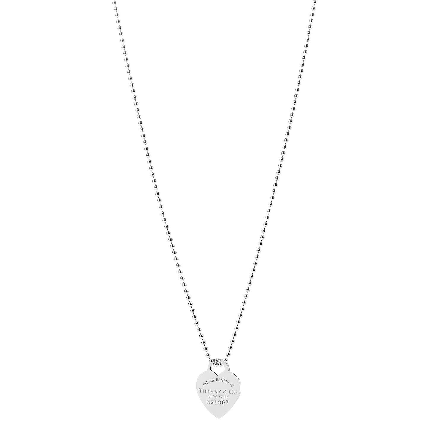 Tiffany Sterling Silver Long Return to Tiffany Heart Pendant Necklace 1 of 4