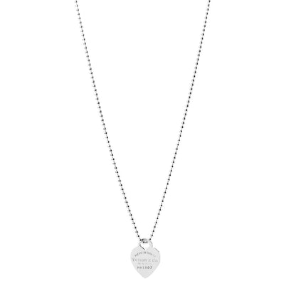 Tiffany Sterling Silver Long Return to Tiffany Heart Pendant Necklace 1 of 4