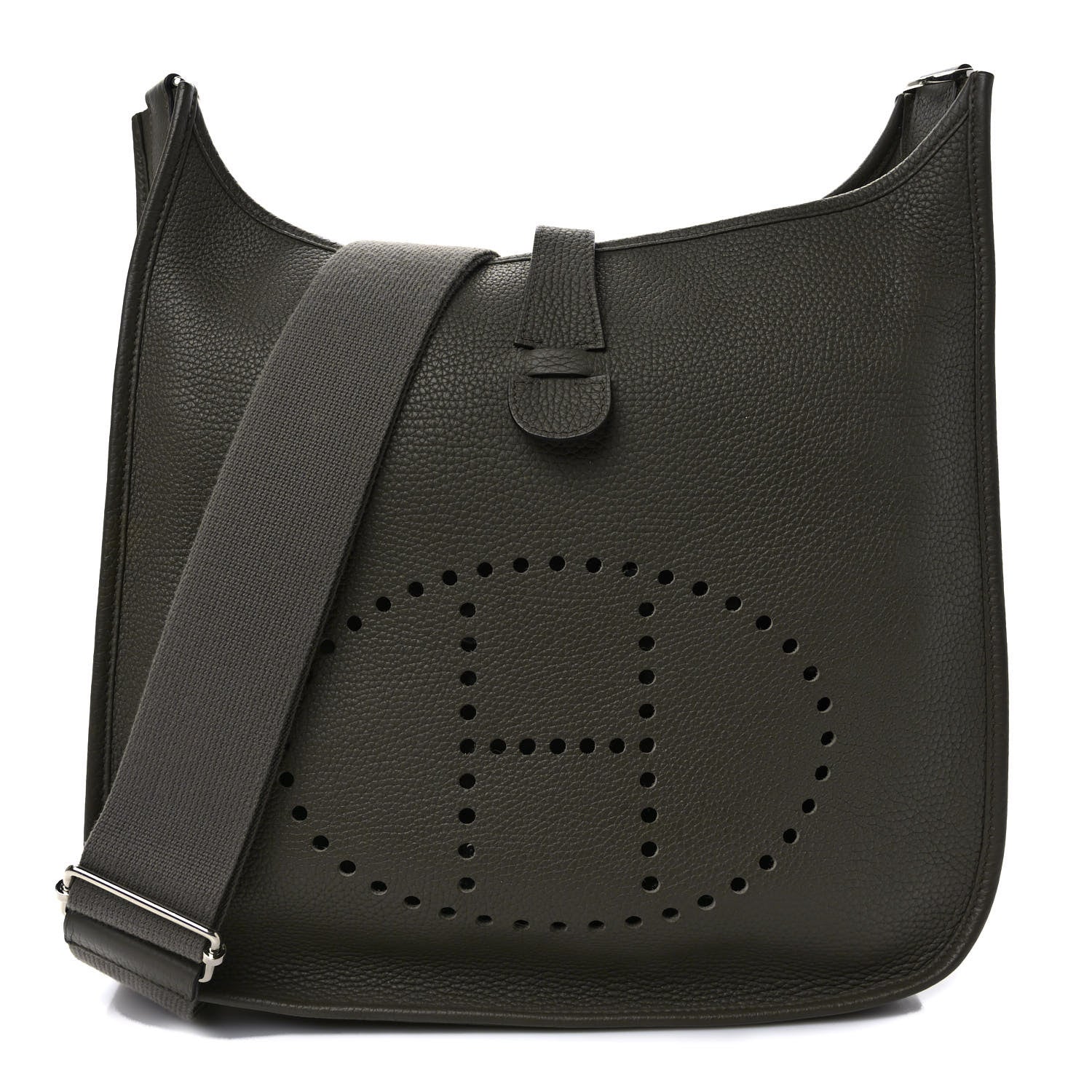 Hermes Taurillon Clemence Evelyne III GM Vert Olive 1 of 9