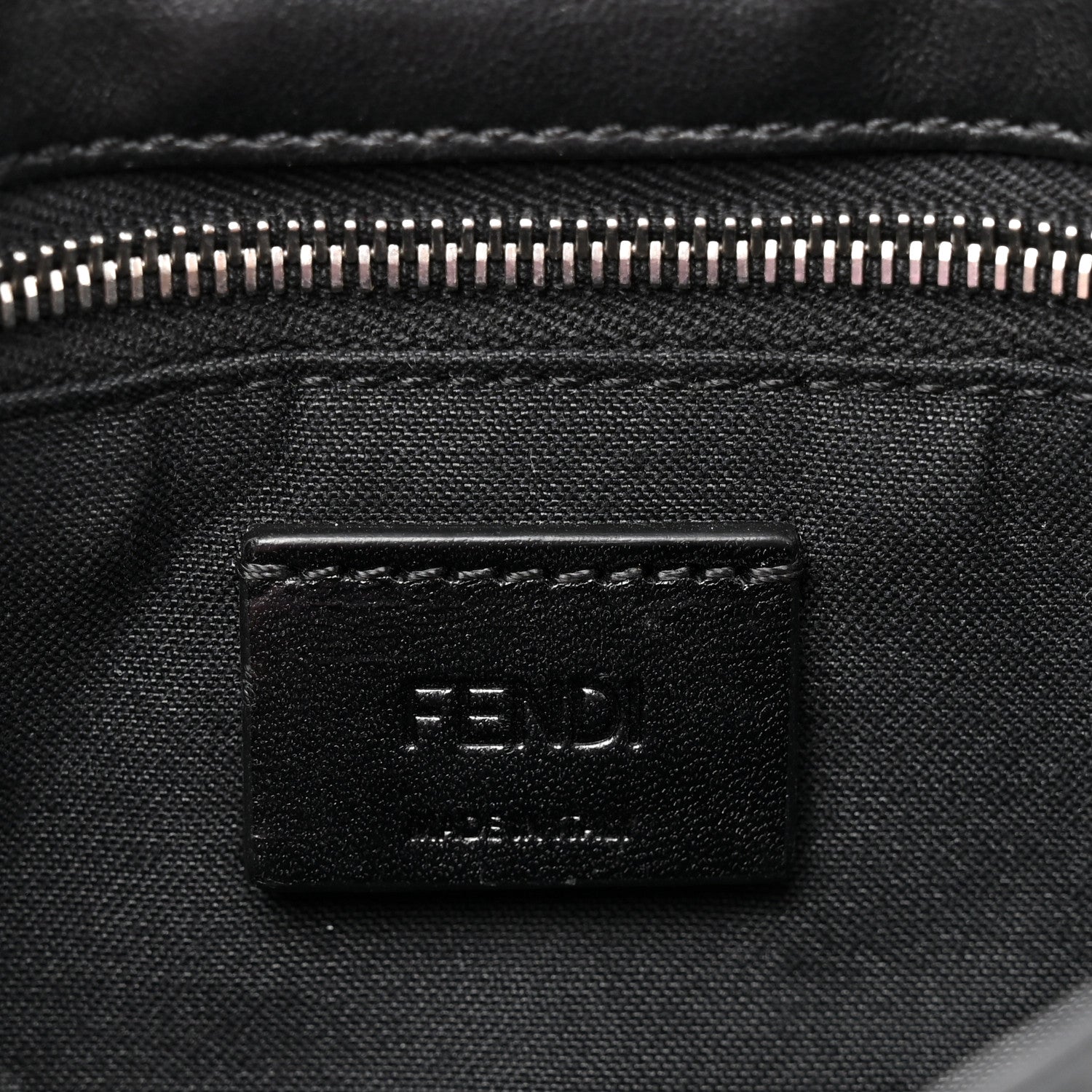 Fendi Recycled Nylon Vitello Grace Light Pequin Baguette Belt Pouch Black 6 of 12