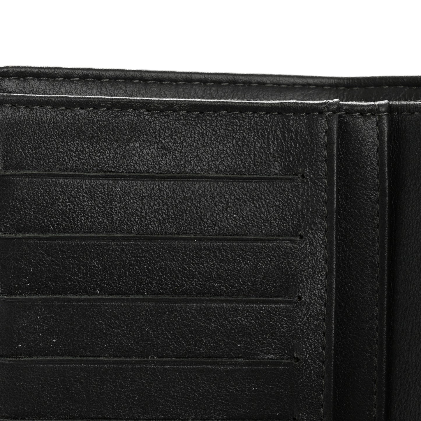 Striated Patent CC French Wallet Dark Grey