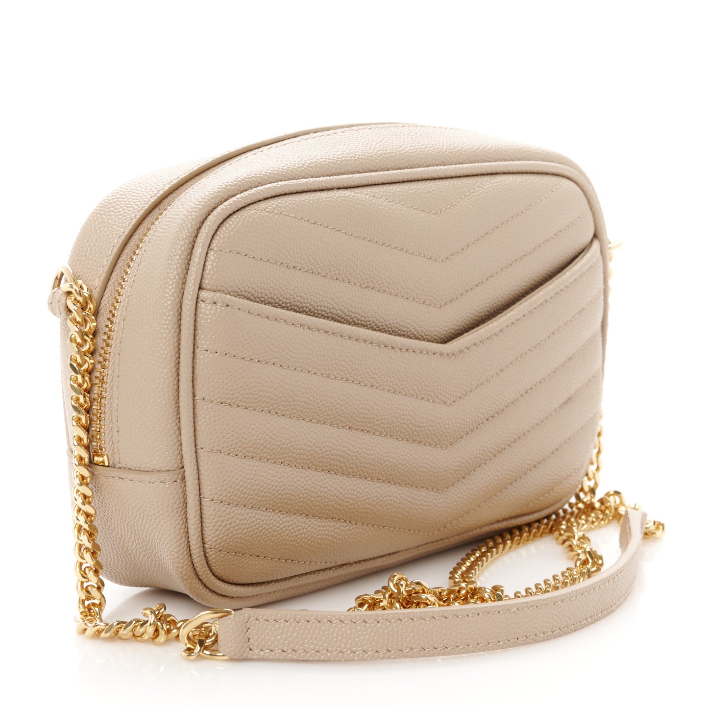 Grain De Poudre Matelasse Monogram Mini Lou Camera Bag Dark Beige