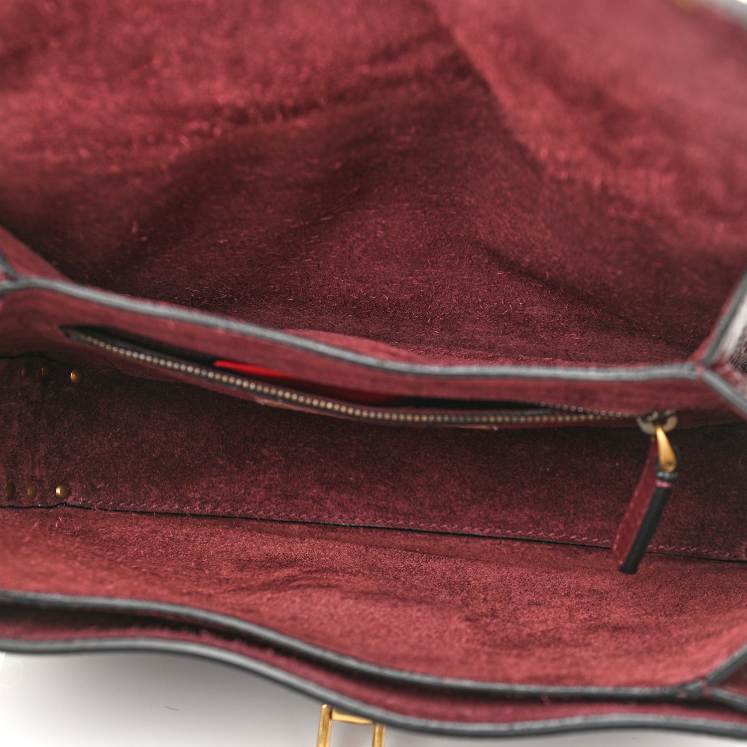 Valentino Garavani Calfskin Enchanted Wonderland Medium Guitar Strap Rockstud Rolling Flap Saddle Bag Rubin 5 of 15