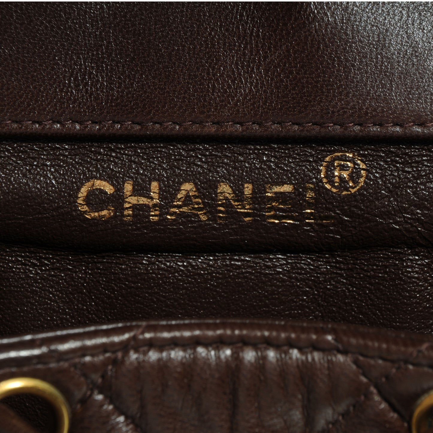 Lambskin Quilted Backpack Brown