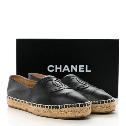 Chanel Lambskin CC Espadrilles 38 Black 10 of 10