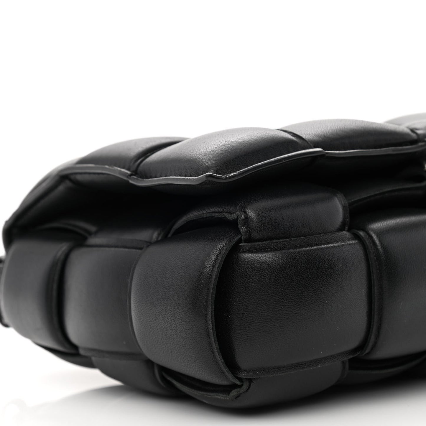 Nappa Maxi Intreccio Padded Cassette Crossbody Bag Black