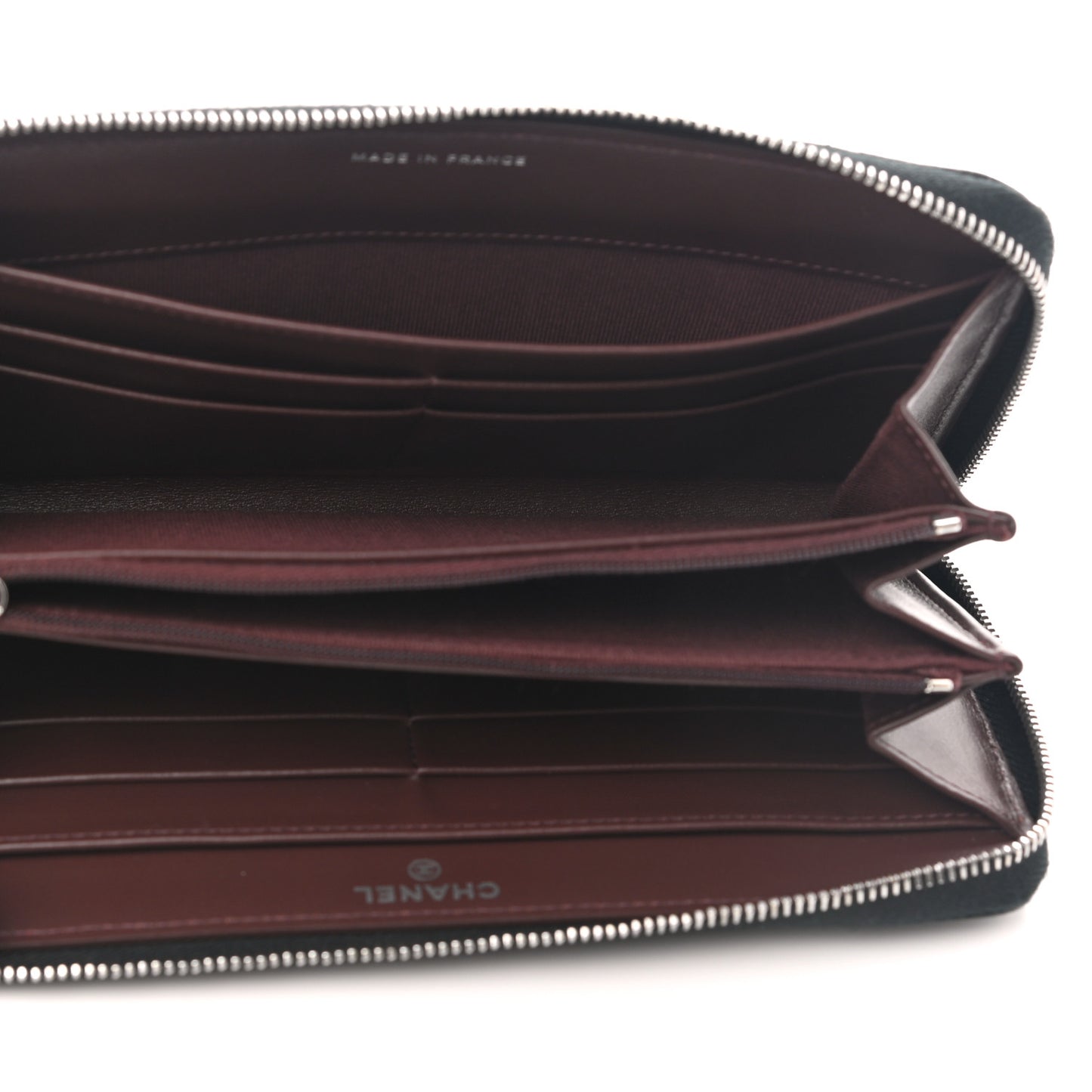 Caviar Quilted Large Gusset Zip Around Wallet Black