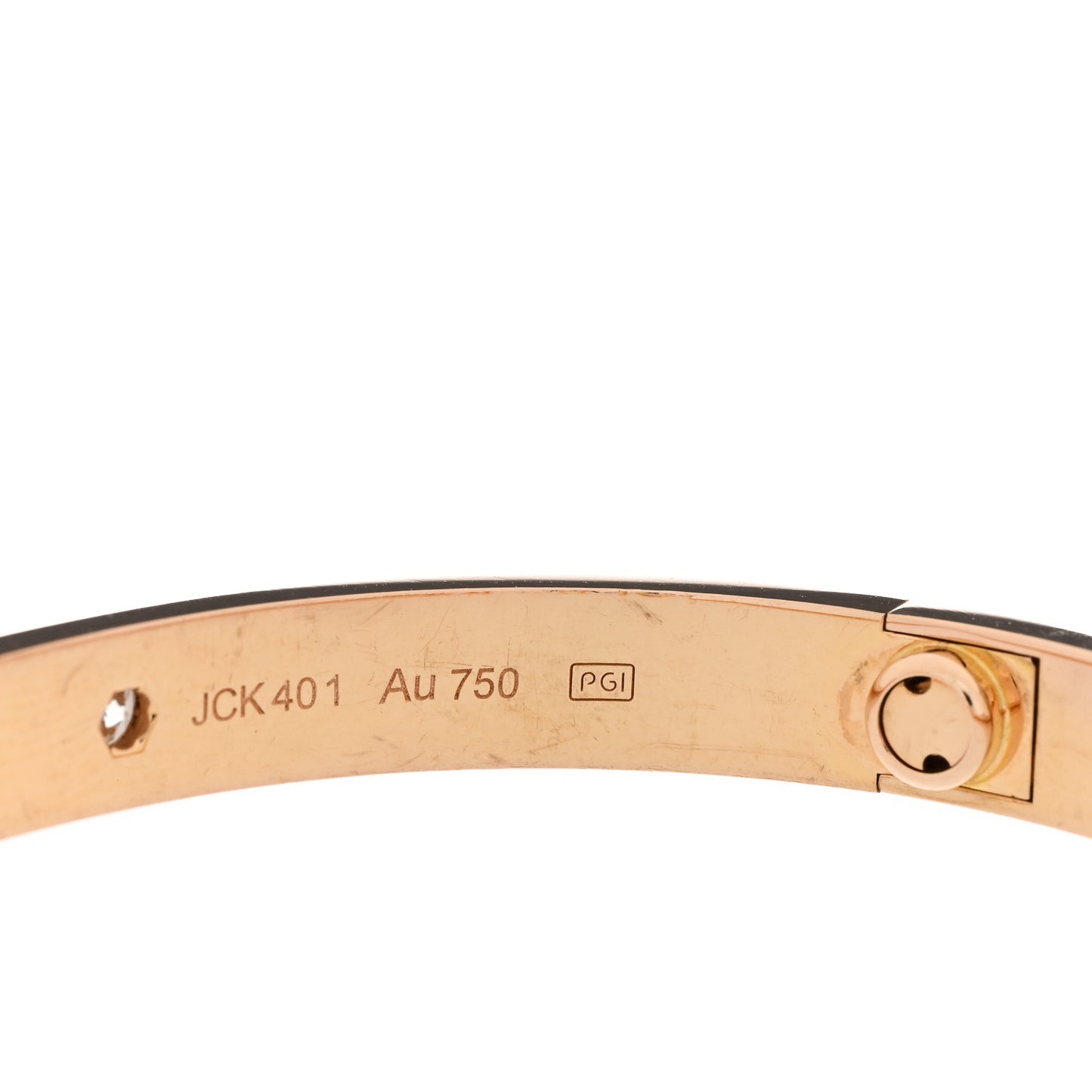 18K Pink Gold 4 Diamond LOVE Bracelet 17