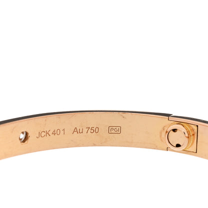 Cartier 18K Pink Gold 4 Diamond LOVE Bracelet 17 4 of 8