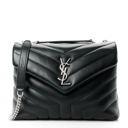 Saint Laurent Calfskin Y Quilted Monogram Small Loulou Chain Satchel Black 1 of 15