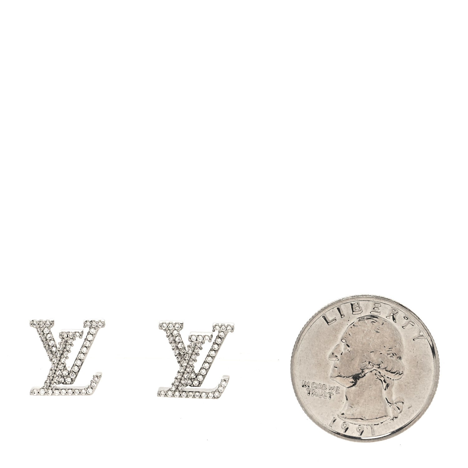 Louis Vuitton Crystal LV Iconic Earrings Silver 2 of 5