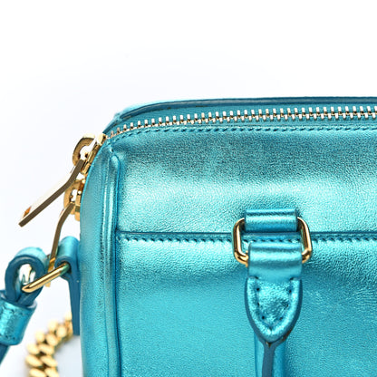 Saint Laurent Metallic Lambskin Classic Toy Duffle Blue 7 of 15