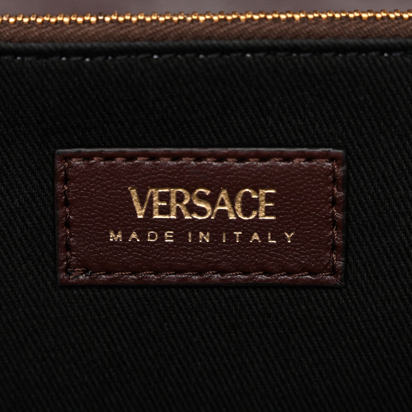 Lambskin Quilted Medusa Wallet On Chain Crossbody Chocolate