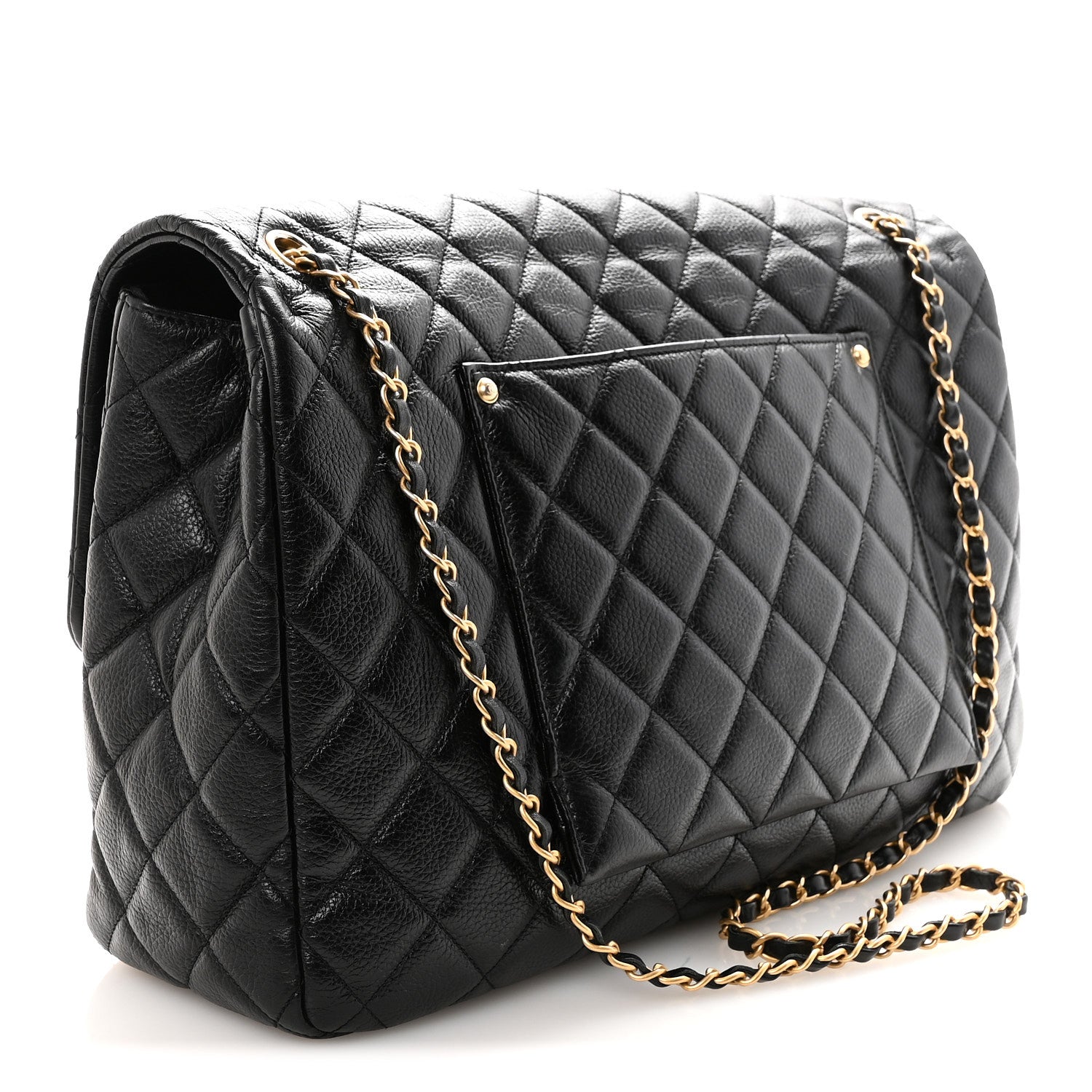 Chanel Grained Calfskin Quilted XXL Travel Flap Bag Black 3 of 10