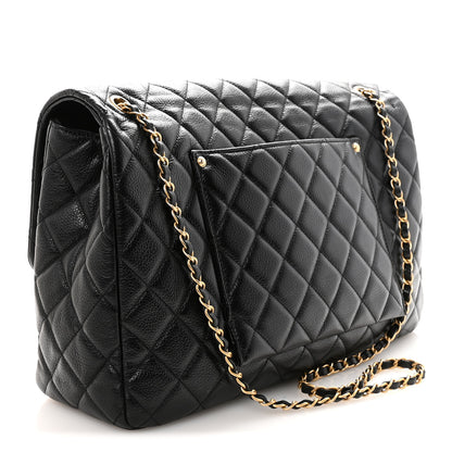 Chanel Grained Calfskin Quilted XXL Travel Flap Bag Black 3 of 10