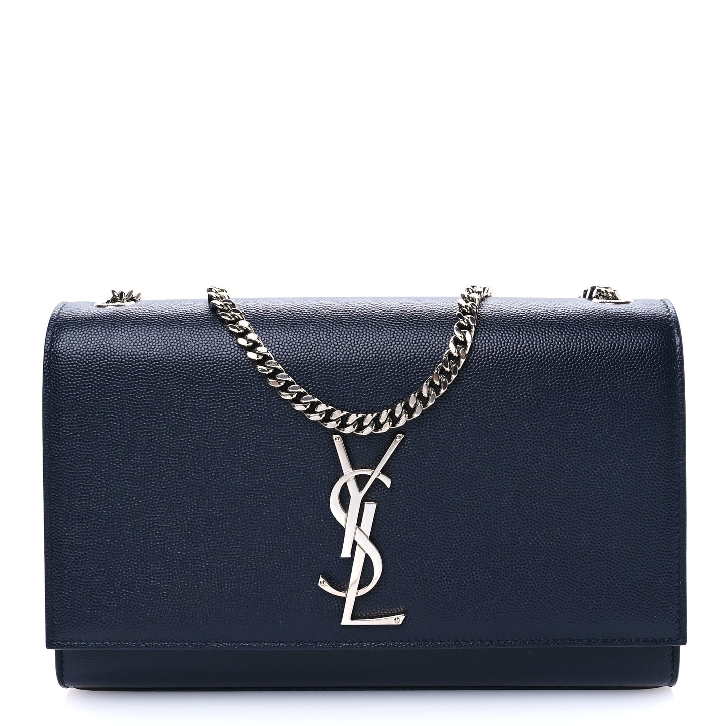 Grain De Poudre Medium Classic Monogram Kate Satchel Deep Marine